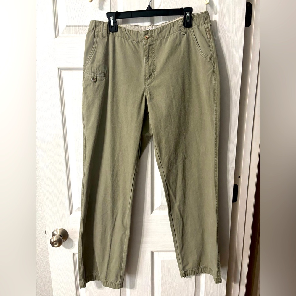 Vintage Columbia Sportswear Women's Pants Sz 14 Army Green Hiking Casual Camping